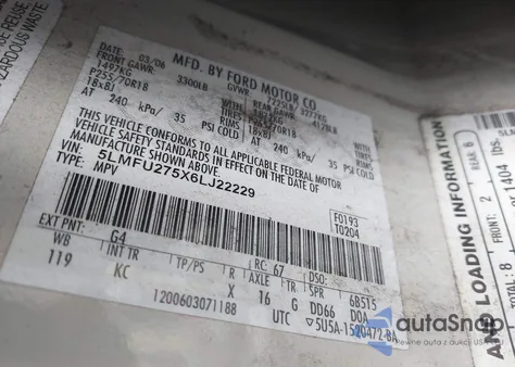 2006 Lincoln Navigator Luxury/Ultimate z USA, uszkodzony, nr VIN 5LMFU275X6LJ22229